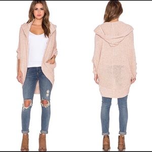 Free People Oversized Hooded light pink Cardigan